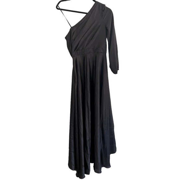 Ieena for Mac Duggal One Shoulder High Low Gown black size 6 NEW - Picture 4 of 7